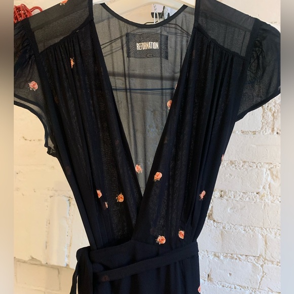 Reformation black maxi wrap dress small - Picture 4 of 6